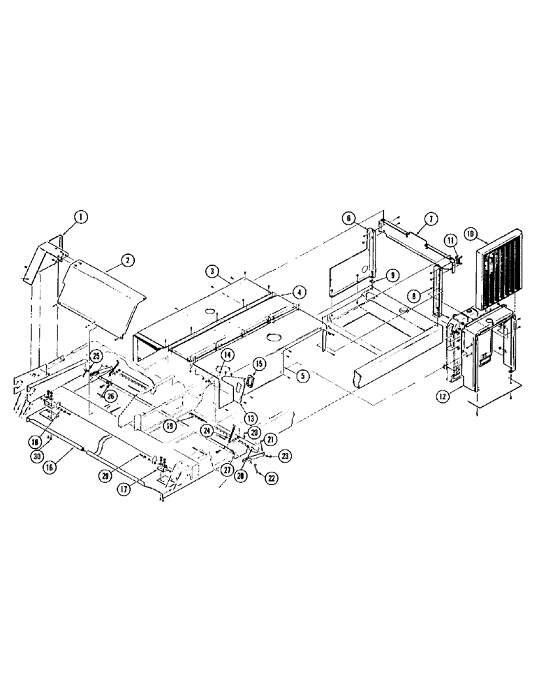 Схема запчастей Case IH 1075 - (014) - ENGINE HOOD (90) - PLATFORM, CAB, BODYWORK AND DECALS