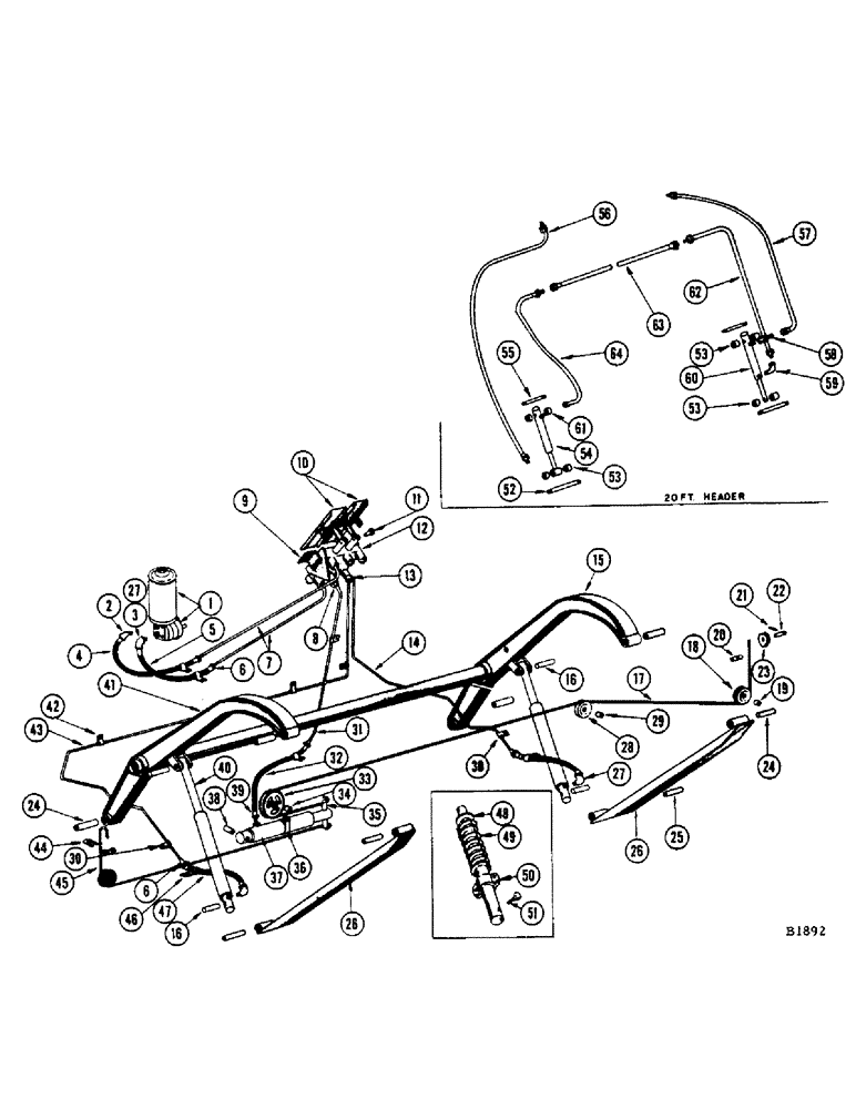 Схема запчастей Case IH 1050 - (32) - HEADER AND REEL HYDRAULIC 