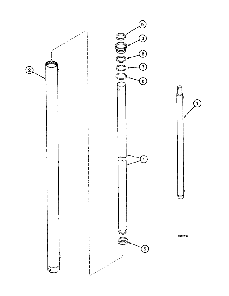 Схема запчастей Case IH 1800 - (8-62) - BASKET LIFT SLAVE CYLINDER (07) - HYDRAULICS