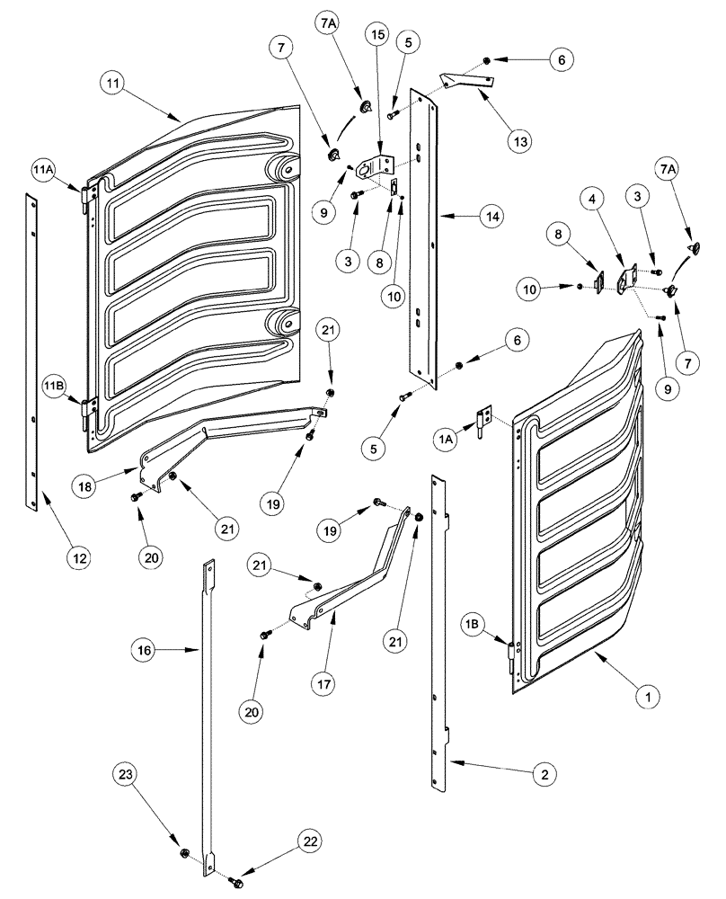 Схема запчастей Case IH 2555 - (09A-39) - FRONT AND REAR DOORS - BSN JJC0249800 (13) - PICKING SYSTEM