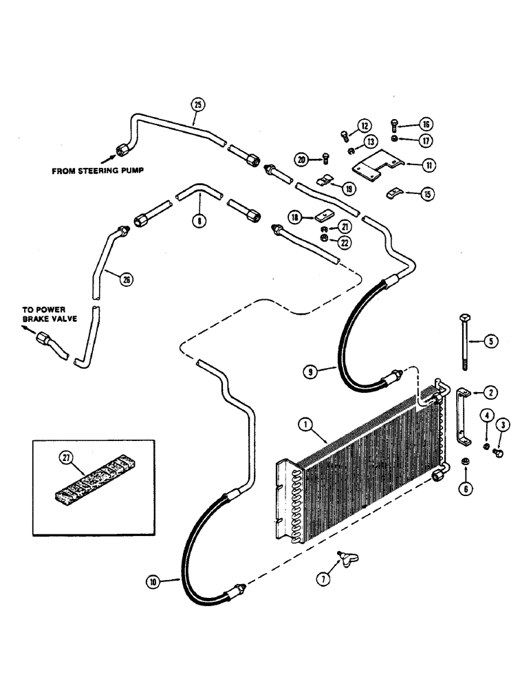 Схема запчастей Case IH 2390 - (5-150) - OIL COOLER, PRIOR TO P.I.N. 8835520 (05) - STEERING