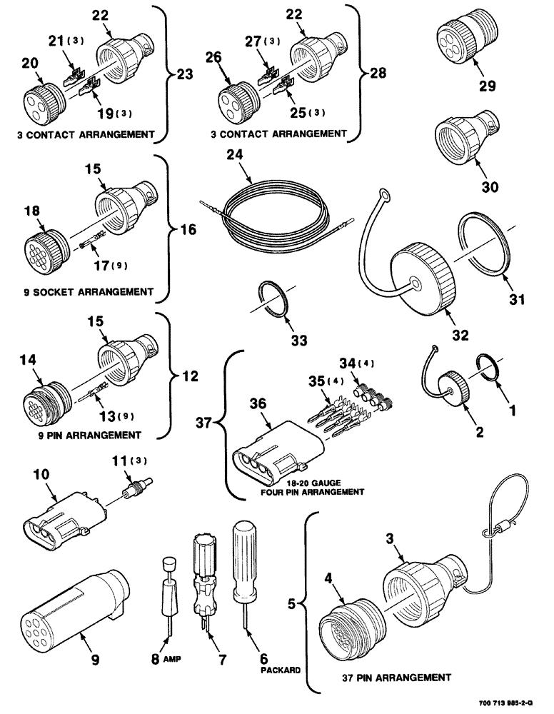 Схема запчастей Case IH 8576 - (04-016) - ELECTRICAL HARNESS SERVICE PARTS - CONTINUED (06) - ELECTRICAL