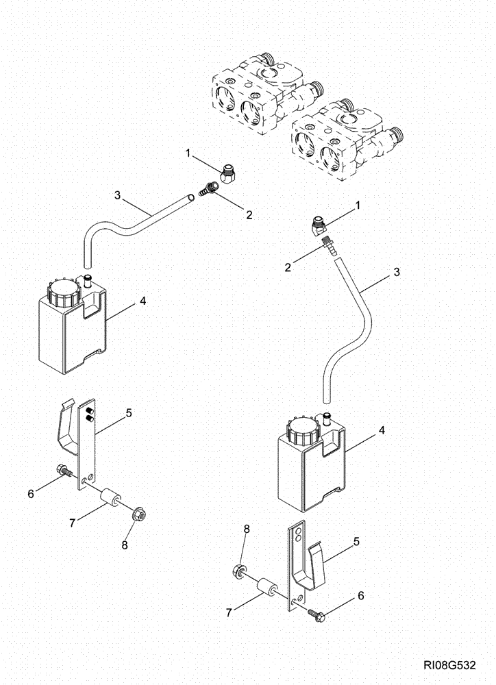 Схема запчастей Case IH MAGNUM 335 - (08-15) - HYDRAULIC SYSTEM - COUPLER SPILLAGE (08) - HYDRAULICS