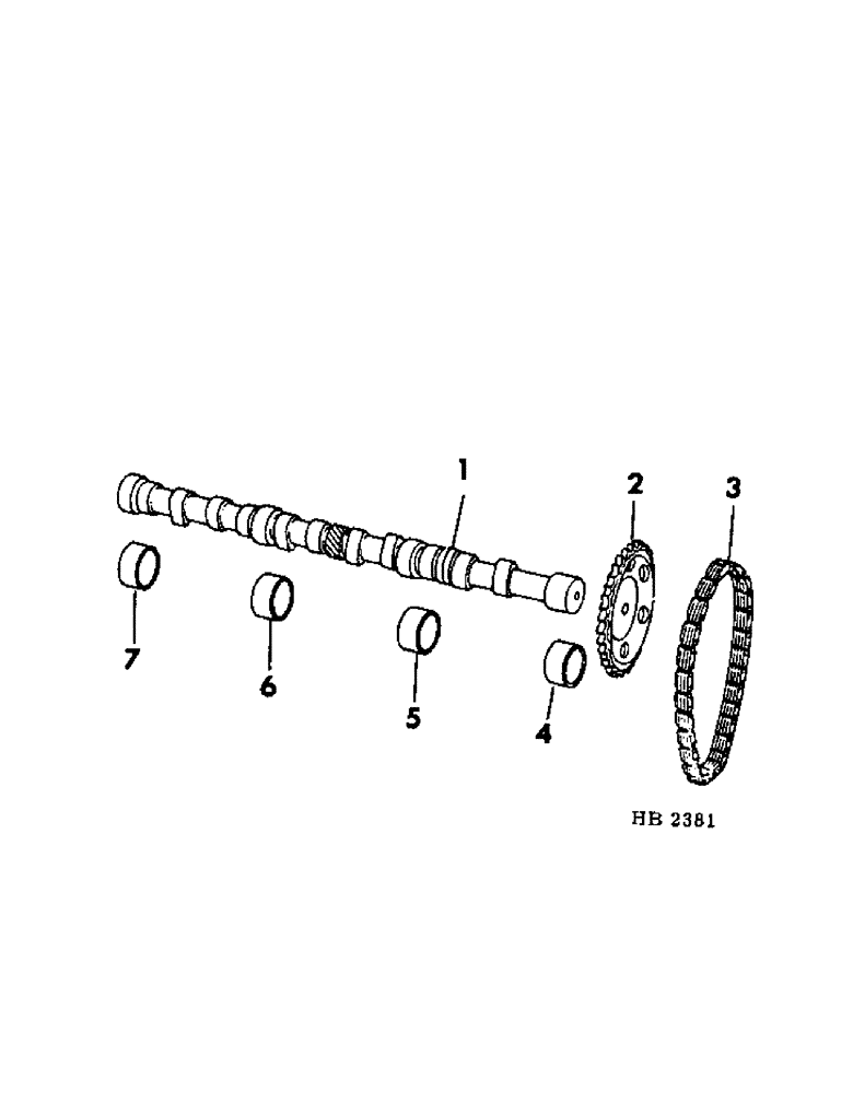 Схема запчастей Case IH 5500 - (12-19[A]) - POWER, HB-225 GAS ENGINE CAMSHAFT AND SPROCKET Power