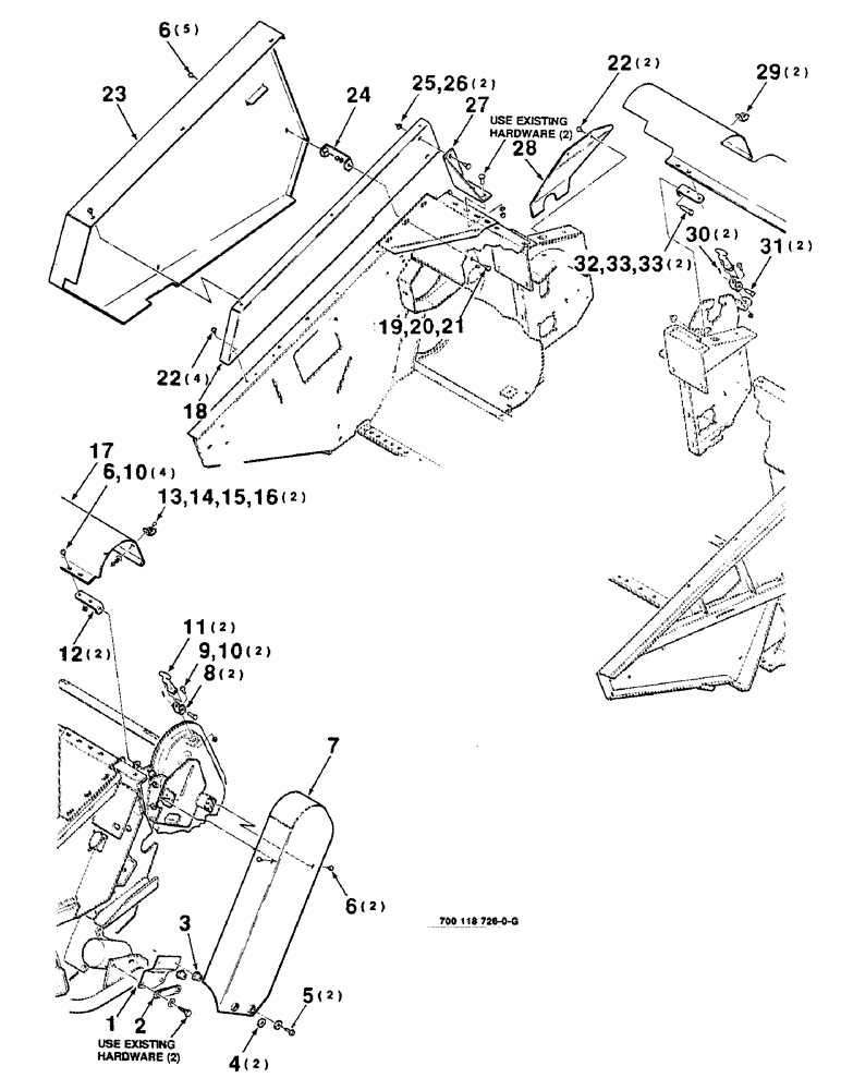 Схема запчастей Case IH 8360 - (7-24) - SHIELDS ASSEMBLY, 12 FOOT (09) - CHASSIS