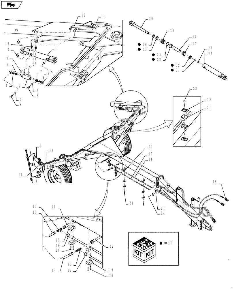 Схема запчастей Case IH WR102B - (35.900.01[02]) - HYDRAULIC ATTACHMENT (35) - HYDRAULIC SYSTEMS