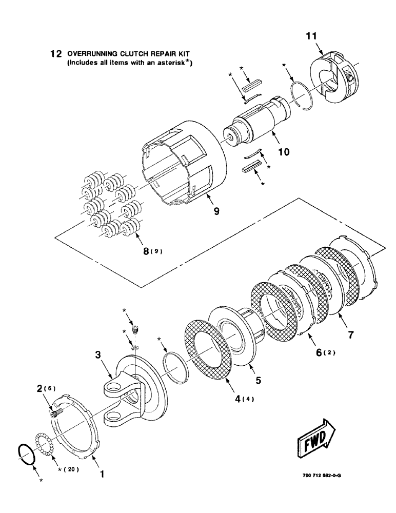 Схема запчастей Case IH 8309 - (2-10) - OVERRUNNING FRICTION CLUTCH ASSEMBLY, 540 RPM, 700712682 OVERRUNNING FRICTION CLUTCH COMPLETE (31) - IMPLEMENT POWER TAKE OFF