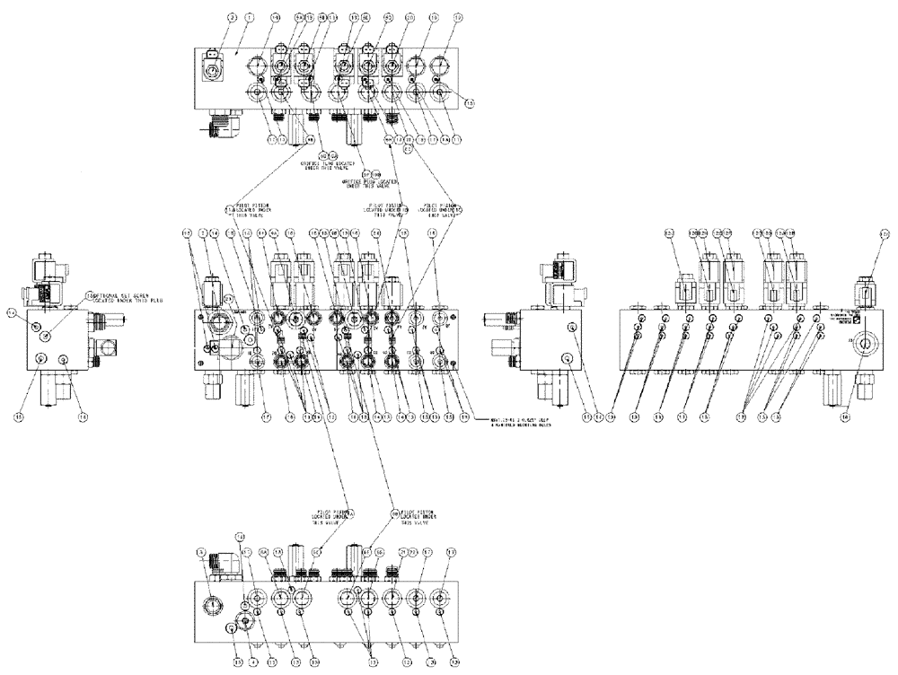 Схема запчастей Case IH 610 - (03-021) - VALVE CONTROL 5 BANK W/F, "SERIAL # 6700 AND LATER" (09) - BOOMS