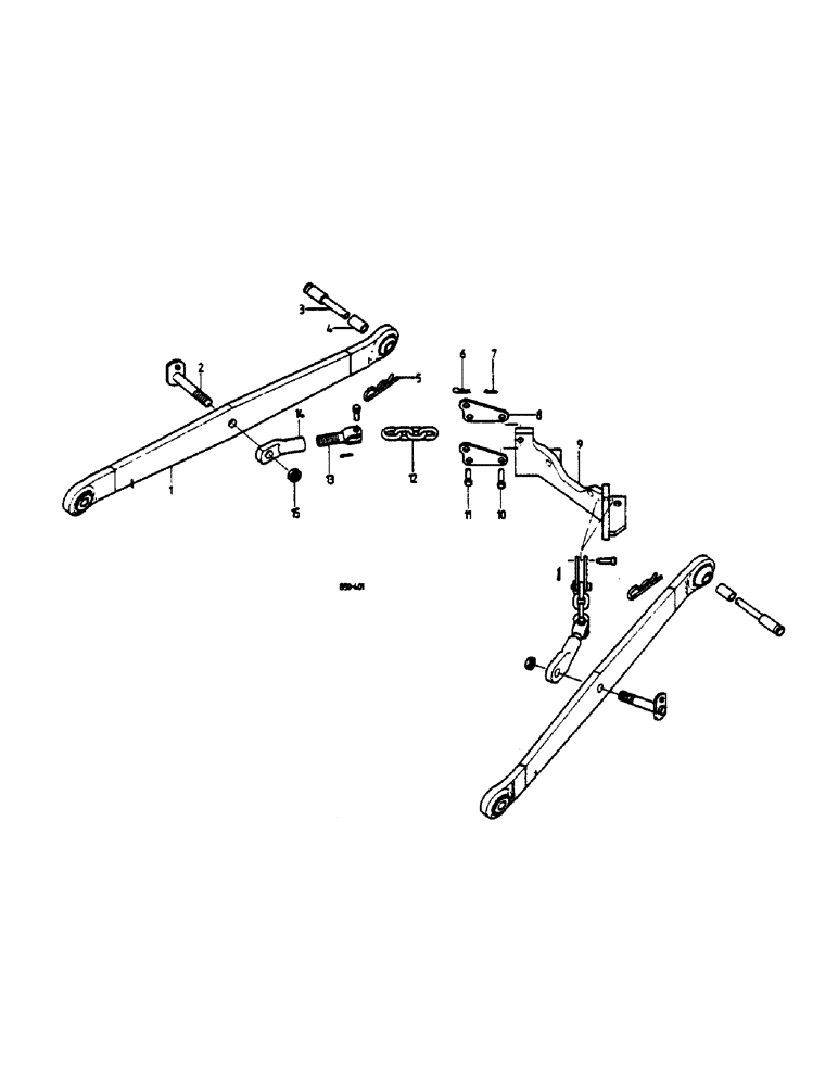 Схема запчастей Case IH 385 - (00J04) - LOWER LINKS - THREE POINT HITCH, WITH INSIDE CHECK CHAINS (12) - FRAME