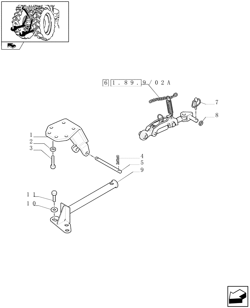 Схема запчастей Case IH MAXXUM 120 - (1.89.9/02) - AUTOMATIC LINKAGE STABILIZER (VAR.330949-331949) (09) - IMPLEMENT LIFT