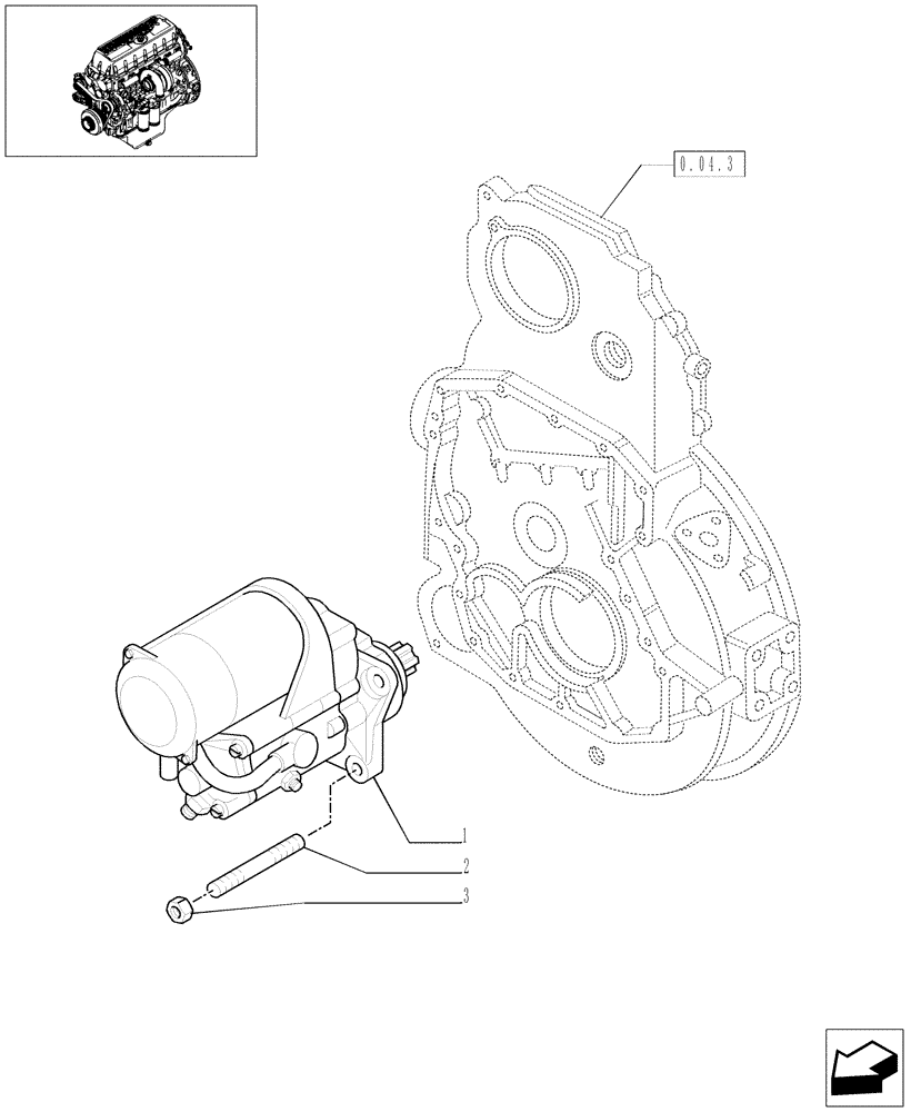 Схема запчастей Case IH F3AE0684L E906 - (0.36.0[01]) - STARTER MOTOR (99488641) 