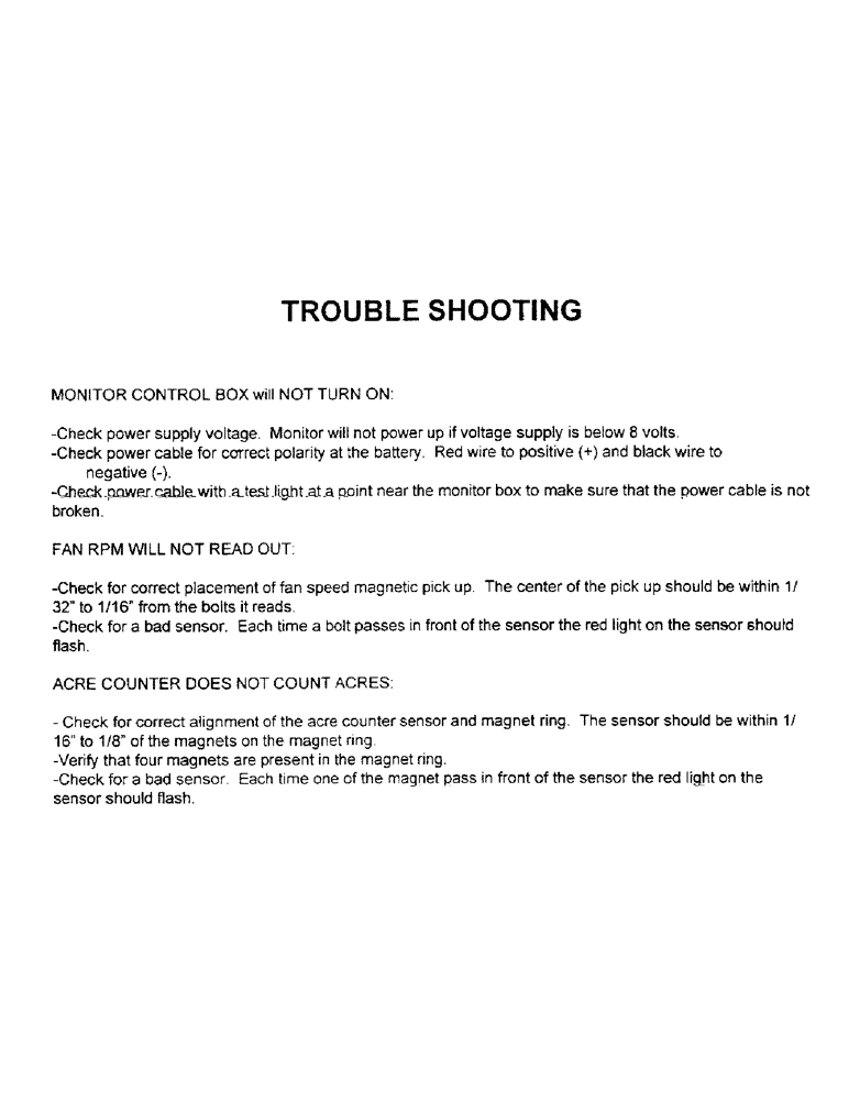 Схема запчастей Case IH 3400 - (C10) - TROUBLE SHOOTING 