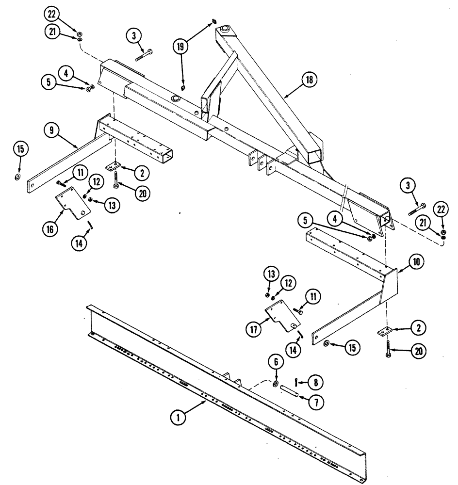 Схема запчастей Case IH 5300 - (9-008) - TWO DRILL HITCH, FRAME SUPPORTS AND BEAM (09) - CHASSIS