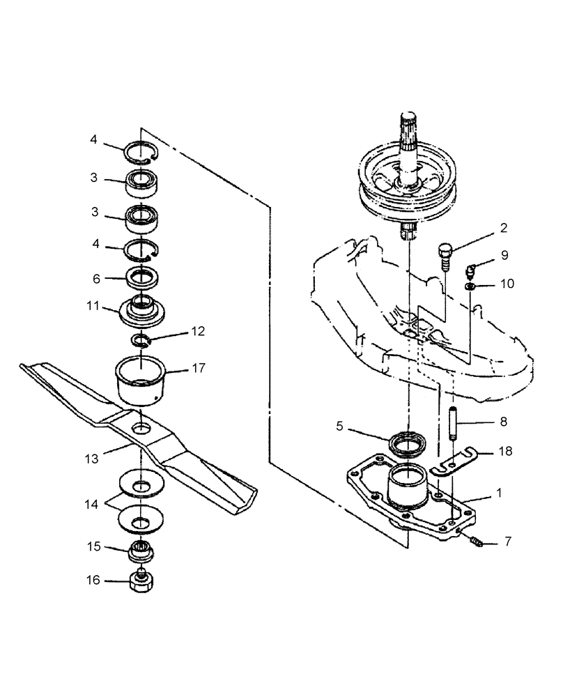 Схема запчастей Case IH MWX154S - (003) - BEARING HOLDER, CENTER 