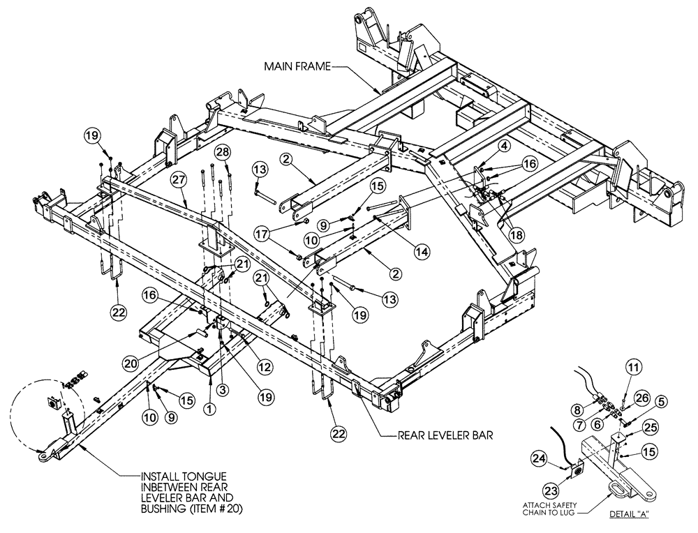 Схема запчастей Case IH 9300 - (39.110.01) - REAR HITCH (09) - CHASSIS/ATTACHMENTS