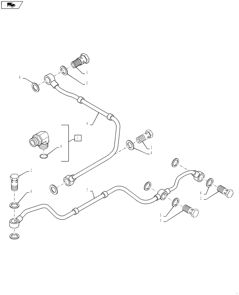 Схема запчастей Case IH 4420 - (03-026) - FUEL DRAIN (01) - ENGINE