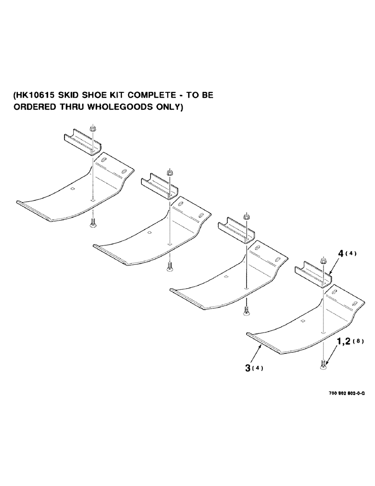 Схема запчастей Case IH 8850 - (9-04) - SKID SHOE KIT, HK10615 SKID SHOE KIT COMPLETE, TO BE ORDERED THRU WHOLEGOODS ONLY (88) - ACCESSORIES