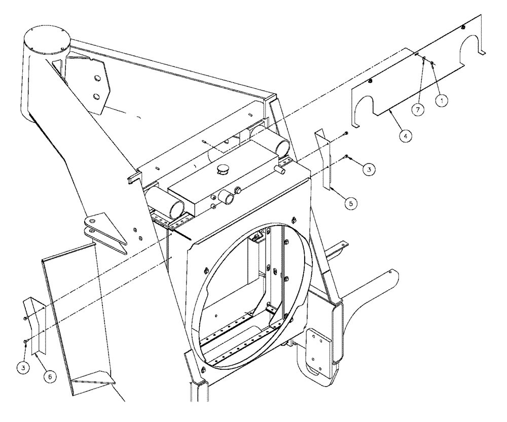 Схема запчастей Case IH FLX3330B - (02-055) - BAFFLE ASSEMBLY (FLX3300B CASE ENGINE & FLX3330B) (01) - ENGINE