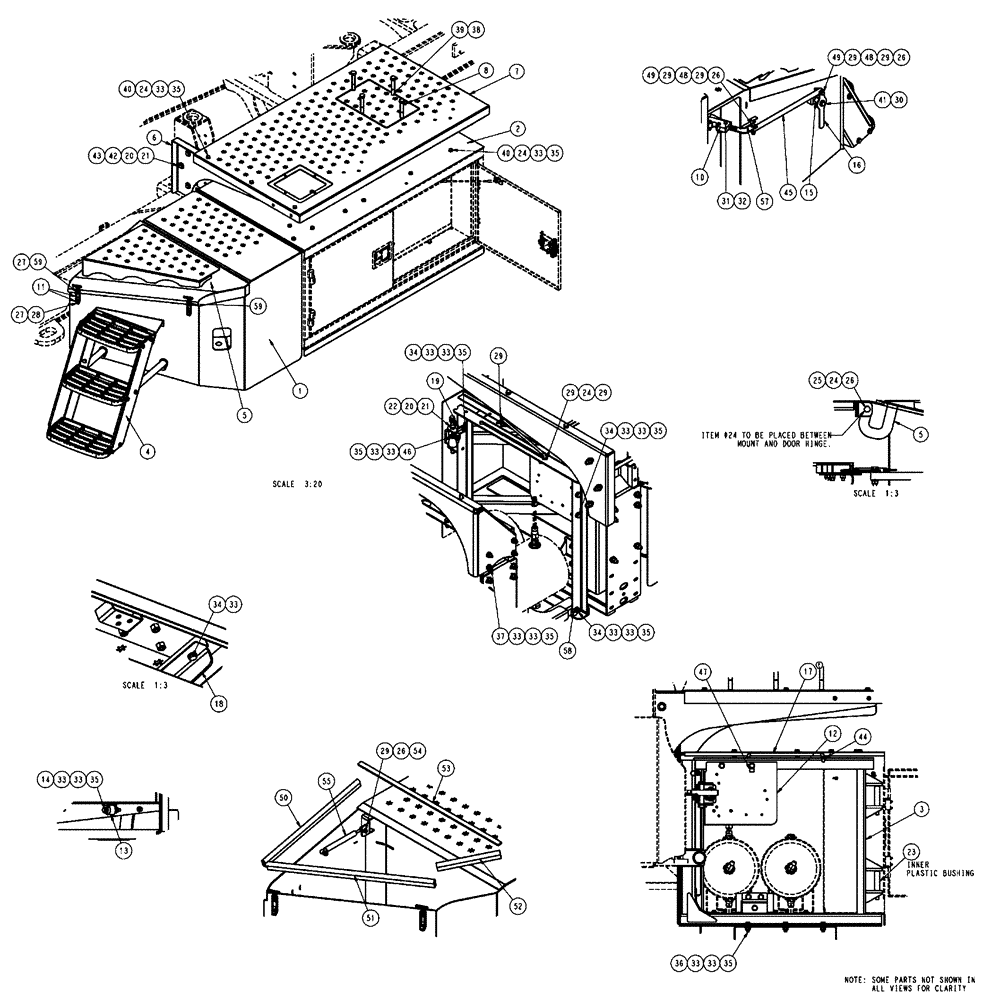 Схема запчастей Case IH FLX3510 - (04-014) - WALKWAY GROUP, RS Frame & Suspension