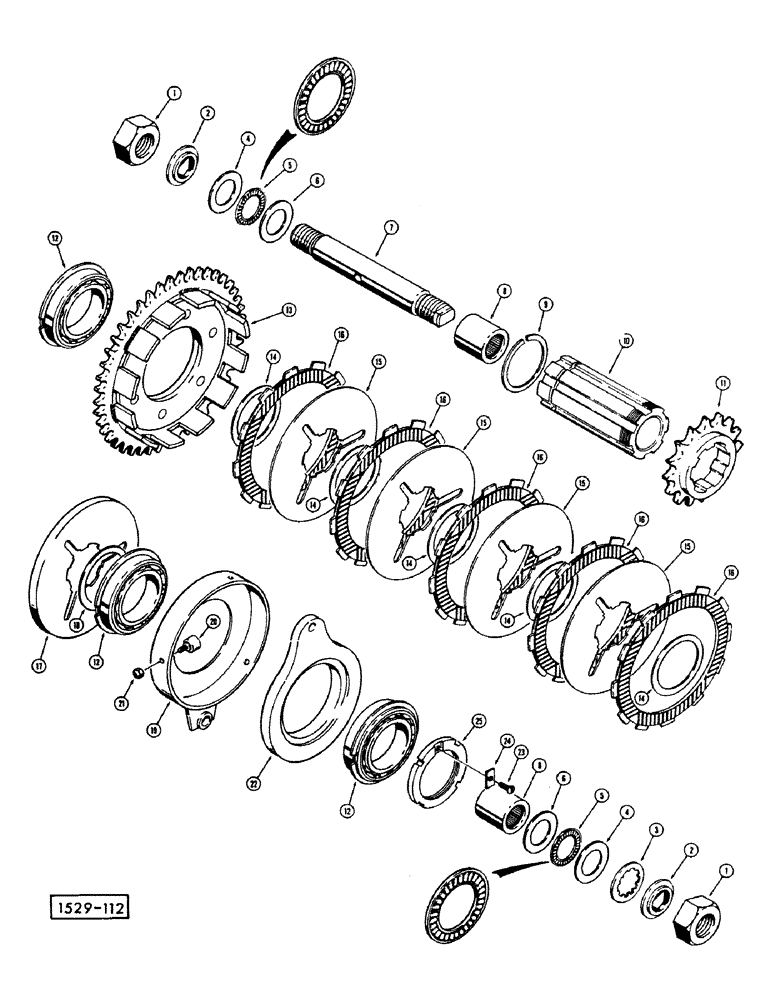 Схема запчастей Case IH 1529 - (069A) - MULTIPLE DISC CLUTCH 