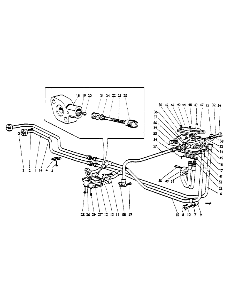 Схема запчастей Case IH 1200 - (042) - HIGH-PRESSURE HYDRAULIC PIPES, TANDEM PUMP, OPTIONAL EQUIPTMENT (07) - HYDRAULIC SYSTEM