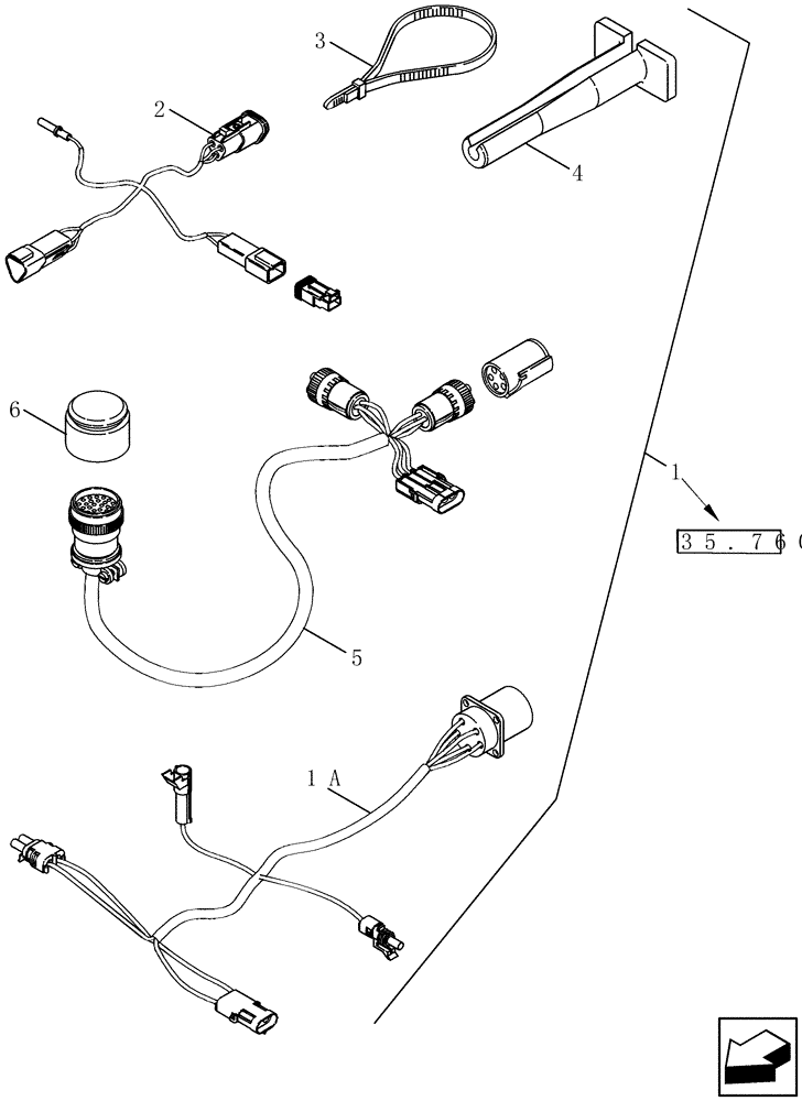 Схема запчастей Case IH 2588 - (55.100.48) - COMBINE HEADER ADAPTER, ELECTRICAL (55) - ELECTRICAL SYSTEMS