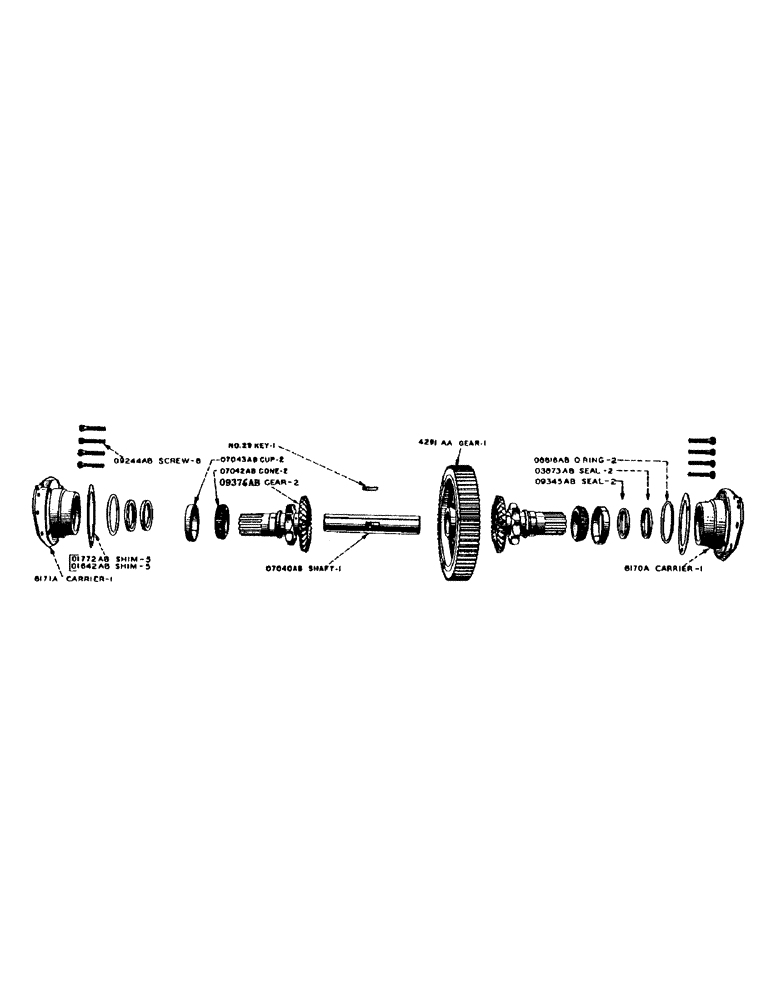 Схема запчастей Case IH DO-SERIES - (076) - DIFFERENTIAL SHAFT, D, DC, DO, DV (06) - POWER TRAIN