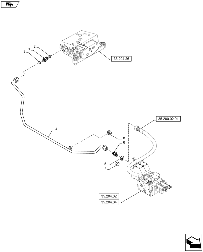 Схема запчастей Case IH PUMA 145 - (35.724.03[01]) - VAR - 332821, 334821, 743702 - EUROPEAN LOADER READY - PIPES - C7113 (35) - HYDRAULIC SYSTEMS