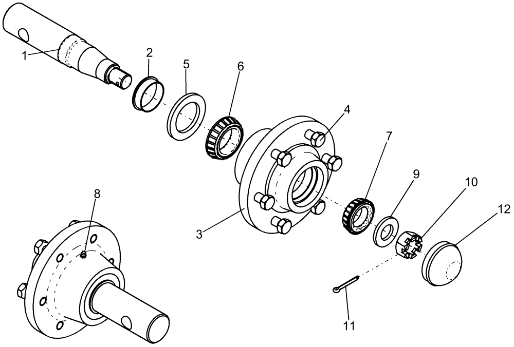 Схема запчастей Case IH 1260 - (39.100.11) - FRAME - WING WHEEL, HUB (39) - FRAMES AND BALLASTING