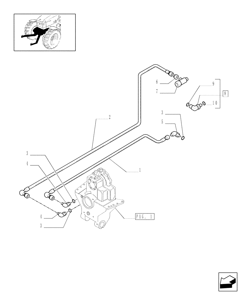 Схема запчастей Case IH MXM120 - (1.80.5[08]) - (VAR.780-781) LIFT AND FRONT PTO (WITH 6 - 21 SPLINES) CCLS - PIPES (07) - HYDRAULIC SYSTEM