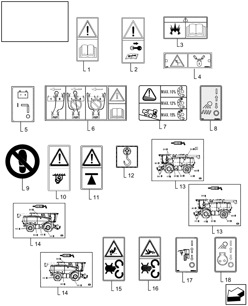 Схема запчастей Case IH AFX8010 - (E.60.A.01[6]) - DECALS - EU E - Body and Structure