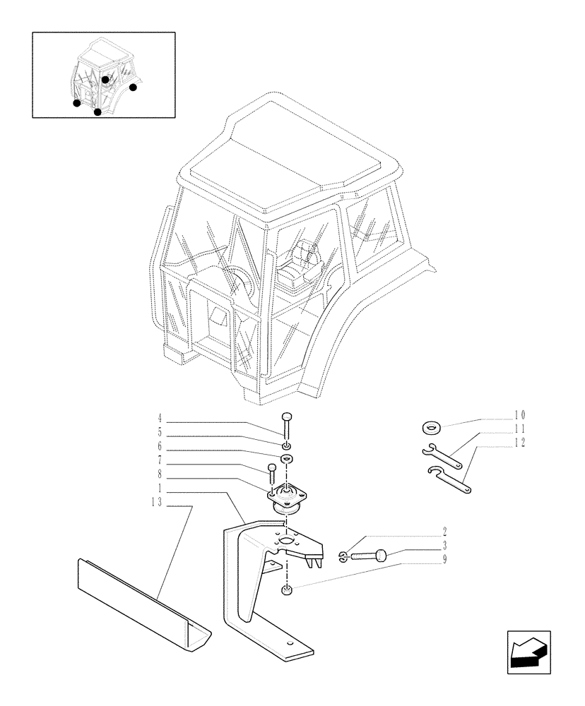 Схема запчастей Case IH MXM190 - (1.92.6/01[01]) - CAB SUPPORTS (10) - OPERATORS PLATFORM/CAB