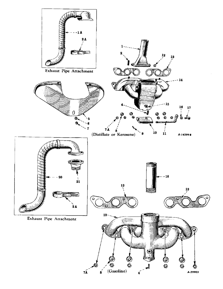 Схема запчастей Case IH SUPER-HV - (036) - ENGINE, MANIFOLD AND EXHAUST PIPE (01) - ENGINE