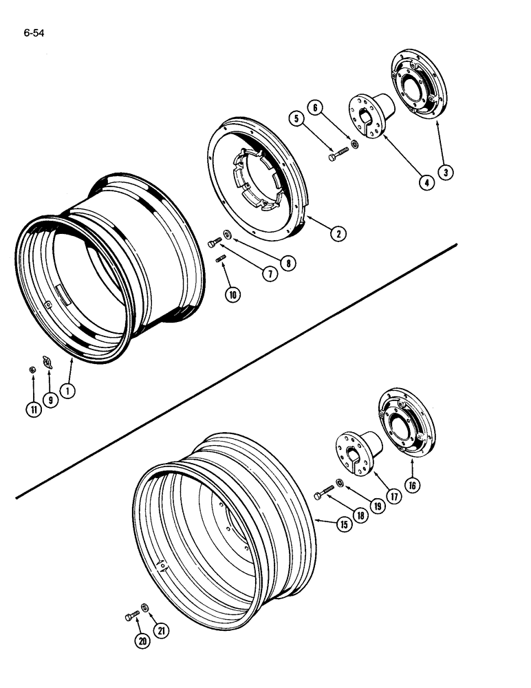 Схема запчастей Case IH 3594 - (6-054) - REAR WHEELS (06) - POWER TRAIN