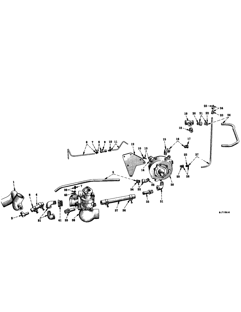 Схема запчастей Case IH SUPER M-TA - (044) - CARBURETED ENGINE, CARBURETOR, REGULATOR AND CONNECTIONS, LIQUIFIED PETROLEUM GAS (01) - ENGINE