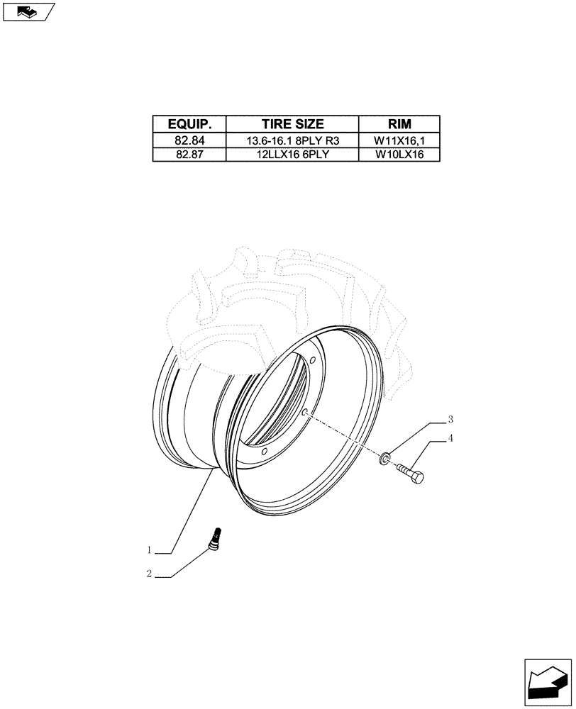 Схема запчастей Case IH FARMALL 65C - (44.511.03[07]) - FRONT WHEELS (44) - WHEELS