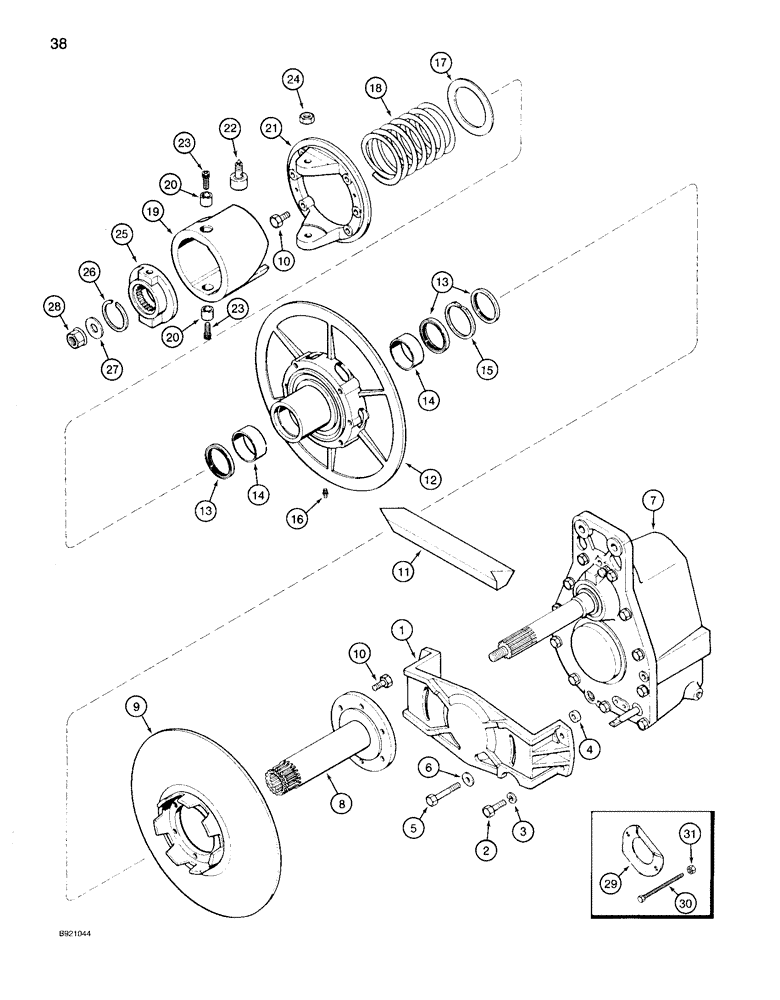 Схема запчастей Case IH 1640 - (38) - ROTOR DRIVE, PULLEY AND CAM (66) - THRESHING