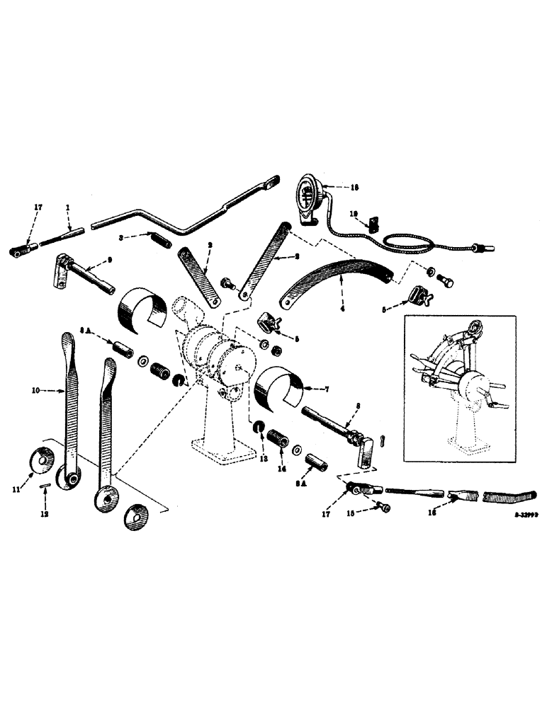 Схема запчастей Case IH SUPER C - (153) - HYDRAULIC SYSTEM, TOUCH-CONTROL LEVERS, SHAFTS, ARMS AND RODS (07) - HYDRAULIC SYSTEM