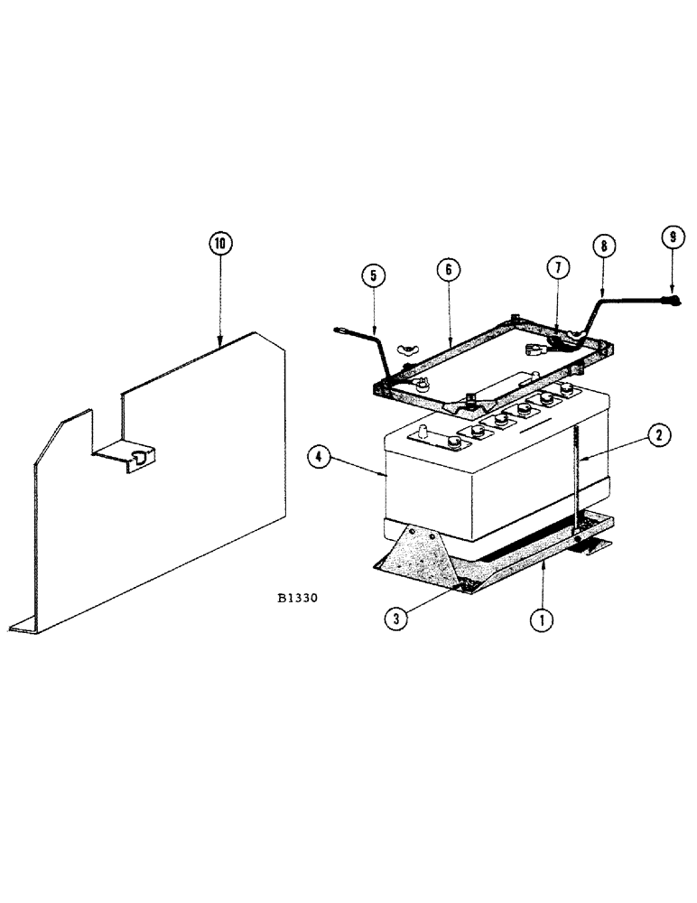 Схема запчастей Case IH 1010 - (234) - BATTERY TRAY, GASOLINE (55) - ELECTRICAL SYSTEMS