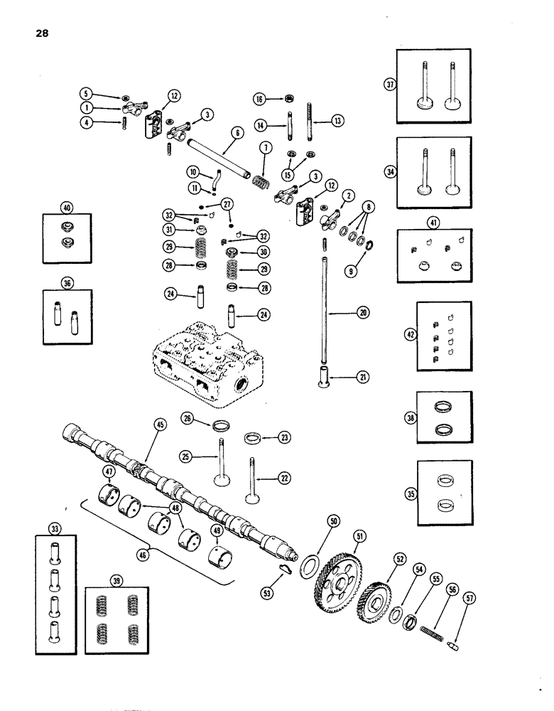 Схема запчастей Case IH 1270 - (028) - VALVE MECHANISM AND CAMSHAFT, 451 BDT, DIESEL ENGINE (02) - ENGINE