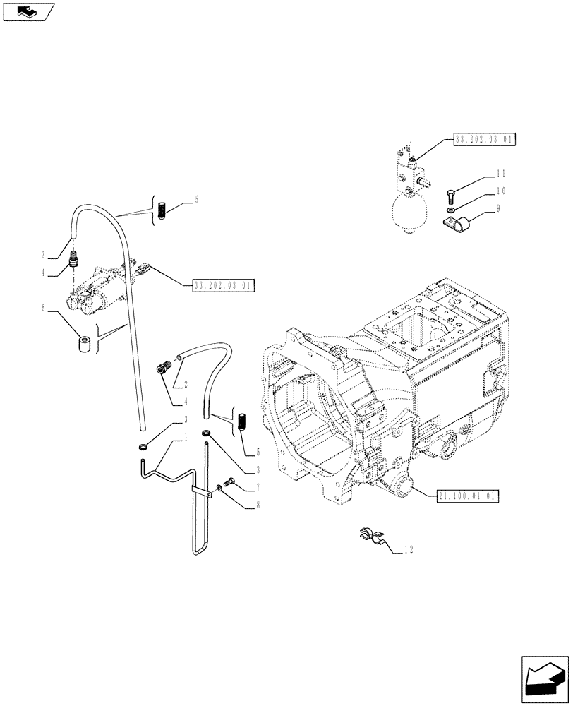 Схема запчастей Case IH PUMA 200 - (33.202.03[03]) - BRAKE PIPING (33) - BRAKES & CONTROLS