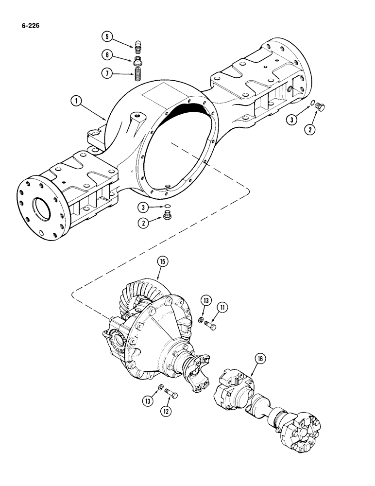 Схема запчастей Case IH 4494 - (6-226) - REAR AXLE AND DIFFERENTIAL ASSEMBLY (06) - POWER TRAIN