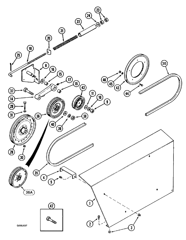 Схема запчастей Case IH 1682 - (9-140) - STRAW SPREADER DRIVE (09) - CHASSIS ATTACHMENTS