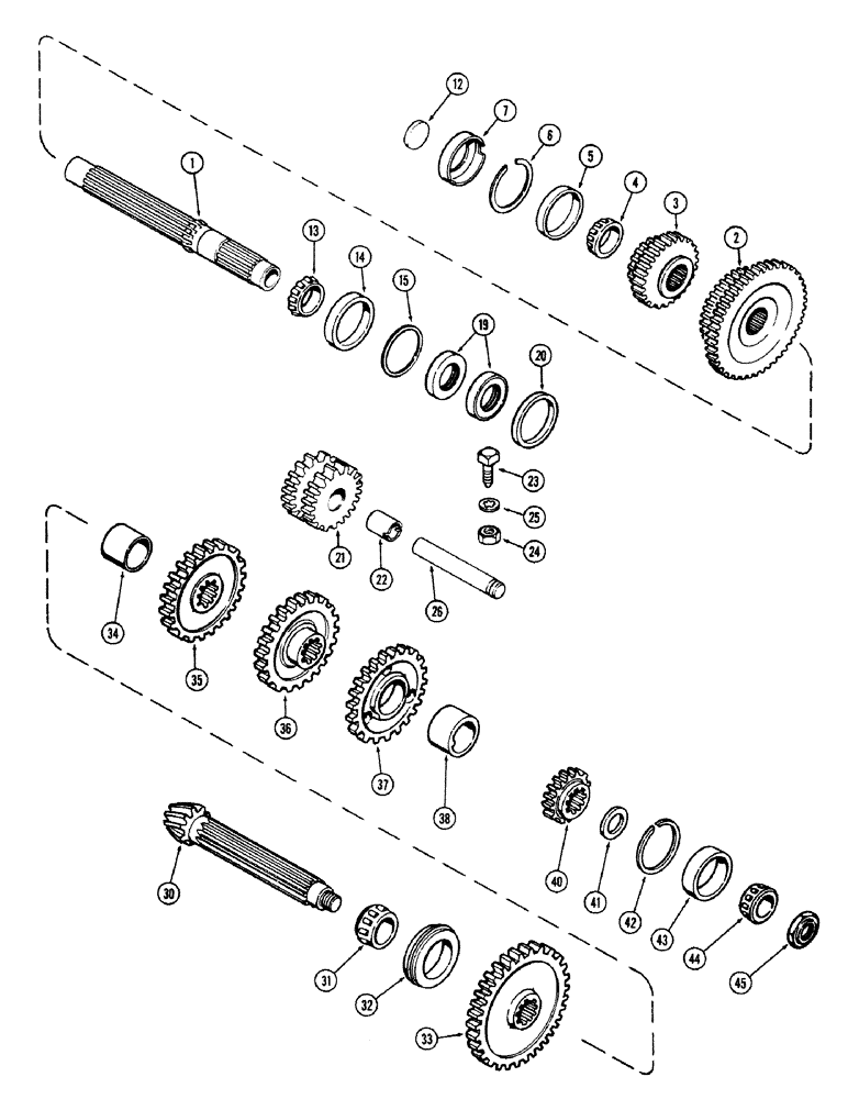 Схема запчастей Case IH M570 - (062) - TRANSMISSION SHAFTS AND GEARS (06) - POWER TRAIN