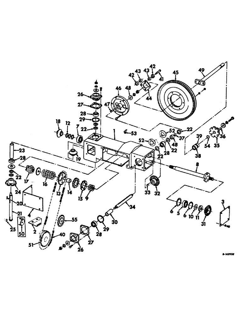 Схема запчастей Case IH 234 - (A-25) - BASIC CORN HARVESTER, GATHERER DRIVE GEAR CASE (58) - ATTACHMENTS/HEADERS