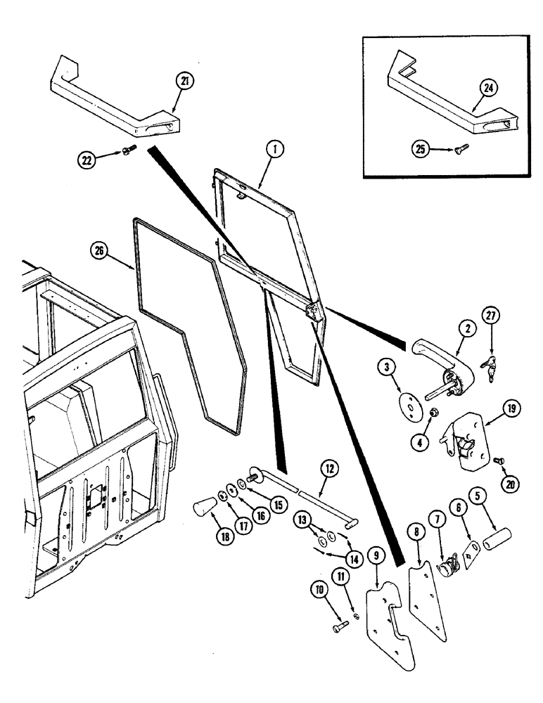 Схема запчастей Case IH 2290 - (9-556) - CAB, DOOR AND LATCH (09) - CHASSIS/ATTACHMENTS