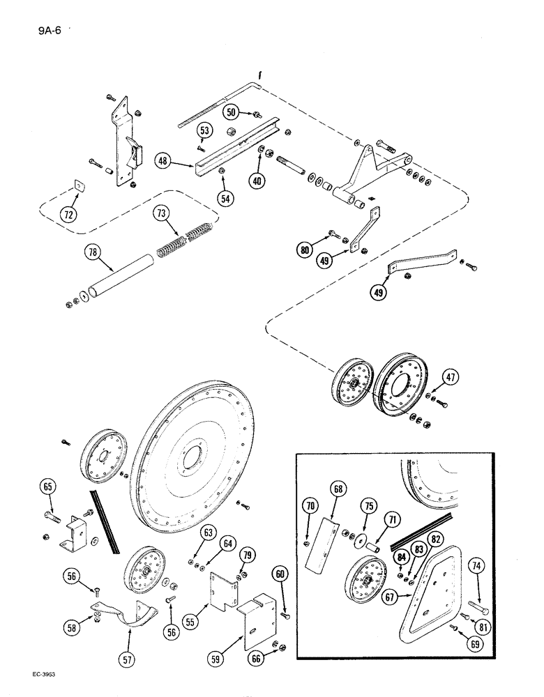 Схема запчастей Case IH 1680 - (9A-06) - RIGHT SIDE BELT DRIVE (CONTD) (13) - FEEDER