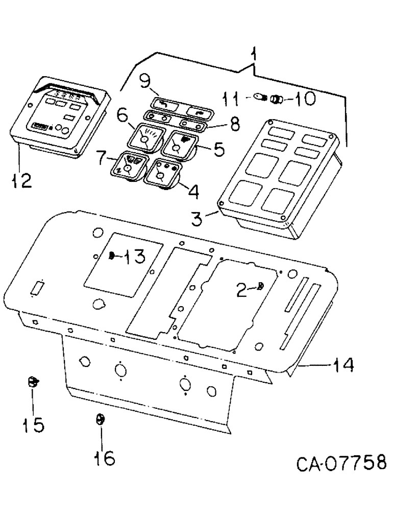 Схема запчастей Case IH 3688 - (11-02) - INSTRUMENTS, INSTRUMENT PANEL AND GAUGES, TRACTORS WITH DATA CENTER IA Instruments