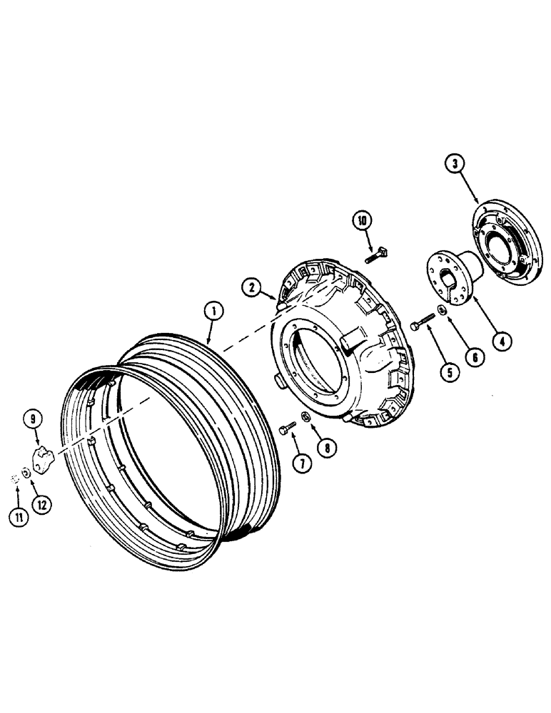 Схема запчастей Case IH 2390 - (6-208) - REAR WHEELS, CAST, WITH 38" RIMS (965.20 MM) (06) - POWER TRAIN