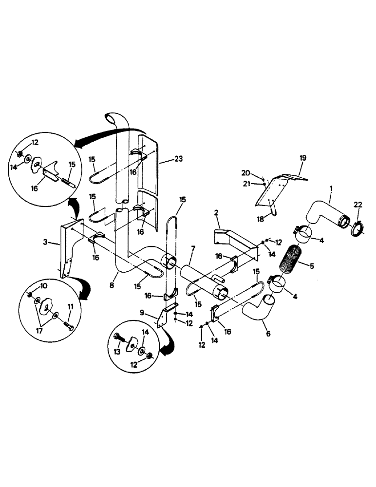 Схема запчастей Case IH 9130 - (04-51) - EXHAUST SYSTEM (04) - Drive Train